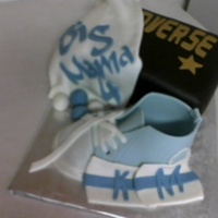 Converse Sneaker And Box the birthday girl's favorite color was baby blue. This was my 1st sneaker I think it turned out okay. thank to the great template I...