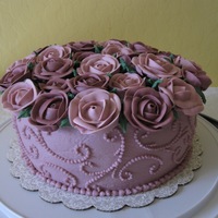 Mauve Roses This cake is on the cover a Wilton book. This is the cake that made me take lessons and I was very excited the day I finally made it.