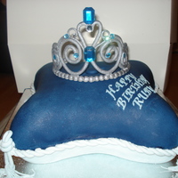 Tiara And Plillow Cake Hi y' all check out my first attempt at a pillow and tiara cake. Spent a week making the tiara then dropped it after taking these pics...