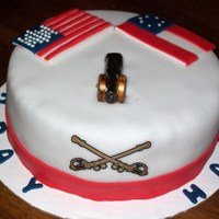 Civil War Birthday cake for my dad. All sugar free chocolate cake and filling, except the fondant.