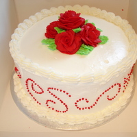 Wilton Course 1 Final Cake I love red so for my final cake, I chose to do something simple yet...classy.