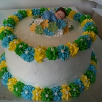 Christening Cake A Christening Cake I made for a friend. Made with boiled icing and buttercream