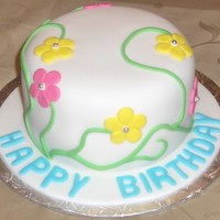 Flower Birthday Cake Simple vines with flowers