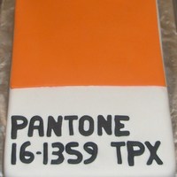 Pantone Colour Chip My friend wanted a chocolate orange cake, created to look like an orange Pantone colour chip