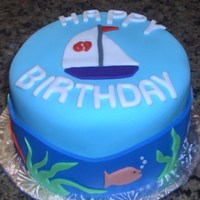 Sailboat Birthday Cake 69th Birthday cake - sailboat theme