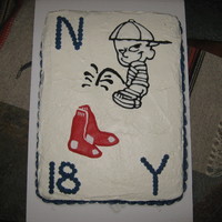 Yankees Fan Cake My son is a HUGE Yankees fan and this is what he wanted for his cake last year. This was like my 4th cake so I was nervous about it turning...