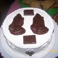 Our Thanksgiving choclate cake with caramel whipped filling buttercream icing with homemade chocolate accents