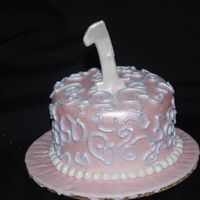 Princess Smash Cake smash cake to match birthday cake. fondant coverd and royal icing swirls