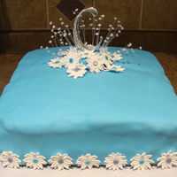 Initial Reception Cake My first big job. Lumpy but cute. I guess I needed thicker icing underneath the fondant