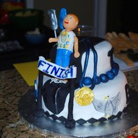 Cross Country This cake was made for a boys 16th birthday party! He runs track and cross country. The cake was designed around his school colors and...