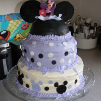 Minnie Cake For Dtr's 2Nd Birthday This cake was made with inspiration by dbranum's minnie cake on here. It is a WASC cake with cookies n' cream filling and cream...