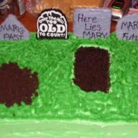 Graveyard This was for my friends 40th b-day. Just a layered 9x13. The tombstones are iced grahm crackers.