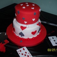 Hearts And Spades Fondant cake made for a friend's hearts and spades themed party.
