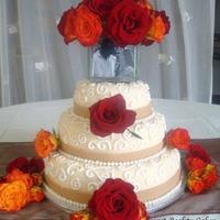 Ivory With Roses And Scrolls 