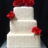 Diamond's And Roses Wedding Cake 