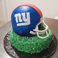 Giants Helmet All cake....used the ball pan from wilton to bake the helmet.