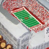 Osu Stadium Groom wanted a cake that looked like the OSU Stadium but didn't want any fondant. This is done completely in buttercream. Of course it...