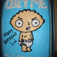 Stewie Birthday Cake This is my first BCT and it won't be my last. This was quick and easy for a last minute cake request.