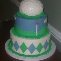 Golf Cake Vanilla, Coconut and WASC cakes with BC frosting and fondant accents.