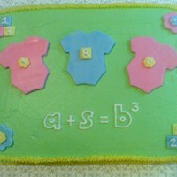 Triplets Cake I was asked to make this cake for a friend having triplets (two girls and a boy). The mom is a Math teacher and her husbands name starts...