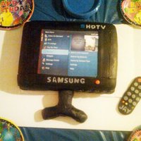 Flat Screen Tv Cake on the verizon fios menu channel made from edible image