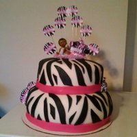 Zebra Pink Birthday Cake 