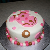 Pink And Brown Baby Shower Cake 