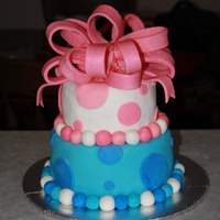 Girl/boy Baby Shower Cake I made this baby shower cake for a lady that did not know the gender of her little one. I wasn't very happy with the fondant bow. It...