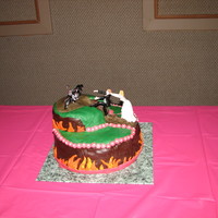 Harley Davidson Grooms Cake I made this cake for a friend who was getting married and wanted a grooms cake that had a motorcycle theme. I used a 12x3 inch pan for the...