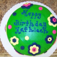 12 Year Old Girls Birthday French Vanilla Cake w/Buttercream Icing and MMF Accents.