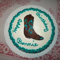 Boot Birthday Cake French Vanilla Cake w/Buttercream Icing and a BCT. TFL
