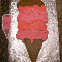 Ice Cream Cone Cake Carved and decorated to match invitation