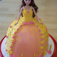 Princess Cake Princess cake for my 5 year old daughter. I used a real Barbie so she could play with it later. Icing is all butter cream with sprinkles...