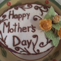 Happy Mother's Day Mother chocolate cake qith chocolate buttercream,and gumpaste roses, for my lovely mother,who is many countries away from me, but is in with me...