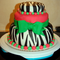 Zebra Print Birthday Cake This is the third cake I have ever decorated with fondant. I made it for a good friend's 21st birthday. She loved it! There are a few...