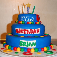 Colorful 3Rd Birthday Cake I made this for a friend's son's 3rd birthday. It reminds me of play-dough. :)