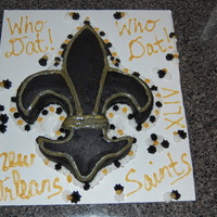 Fleur De Lis Saints Superbowl Xliv Cake "who dat,who dat, who dat say dey gone beat dem saints" i did this cake for the 2010 superbowl game day. it was luck for saints...