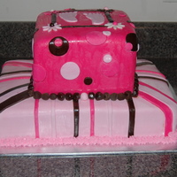 My Fourth Cake That I Made,but First Baby Shower Cake MY FIRST BABY SHOWER CAKE.THE COLORS ARE DARK PINK,LIGHT PINK,AND CHOCOLATE