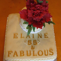 Red Peony Birthday Cake 