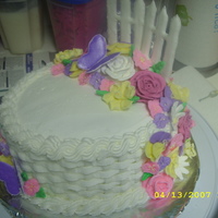 Picket Fence With Flowers This is a cake i did inthe wilton class i took.