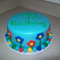 70Th Birthday Cake With Flowers 