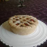 Cherry Pie Cake This is a cinnamon cake with mmf and real cherry pie filling on top. Enjoy.