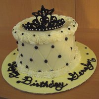 Geralyn For my friend's May 14th birthday. I wanted to try a royal icing tiara. I stuck in edible pearls while still wet and covered with...