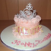 Olivia Small cake I made for my cousin's 4th birthday. I wanted to make a gum paste tiara, since she is a little princess! I played with the...