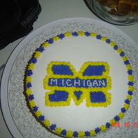 Michigan Wolverine Cake This was my first cake I made in the Wilton Method Course 1.
