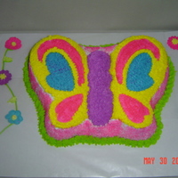 Butterfly Cake For First Birthday! I made this cake for the first birthday of my friends daughter. I love the colors.