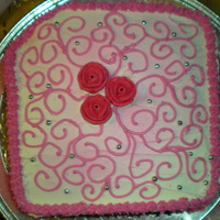 Valentine's Day So, I sort of messed up the corner (hahaha) but still thought it looked pretty! My husbands work gets this cake!!!