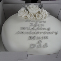 25Th Wedding Annniversary Cake Made for a 25th Wedding Anniversary using sugarpaste