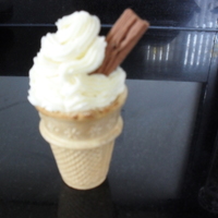 Ice Cream Cone This is a wafer filled with sponge and piped with buttercream and a flake which looks exactly like a real ice cream I think? Let me know...