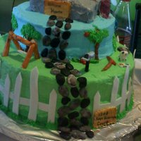 Housewarming Cake Made this for a friends houseewarming party. Yellow Cakes with Buttercream Icing and Fondant decoration